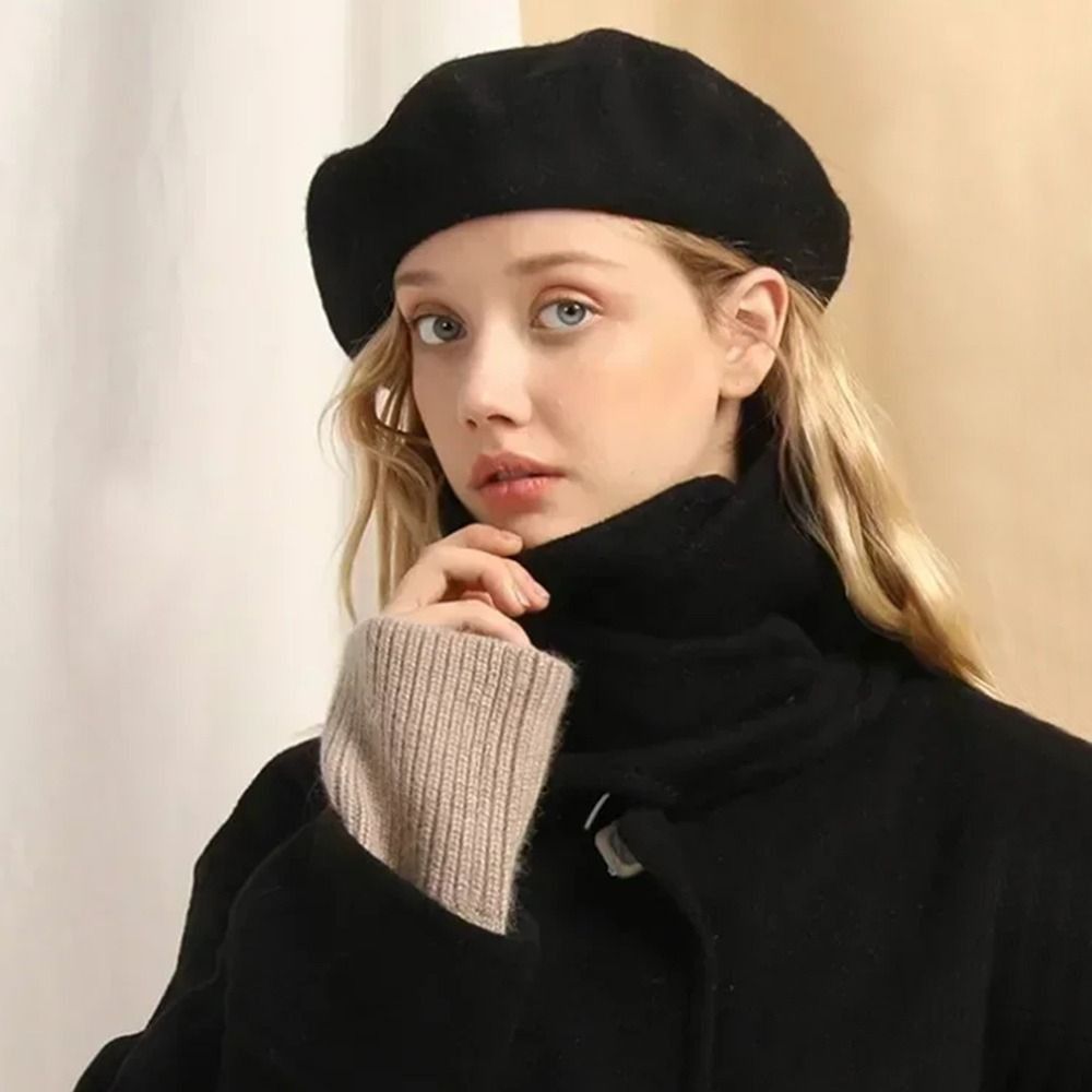 Beret French Wool - Moda Sıcak Kışlık Yün Bere Şapka