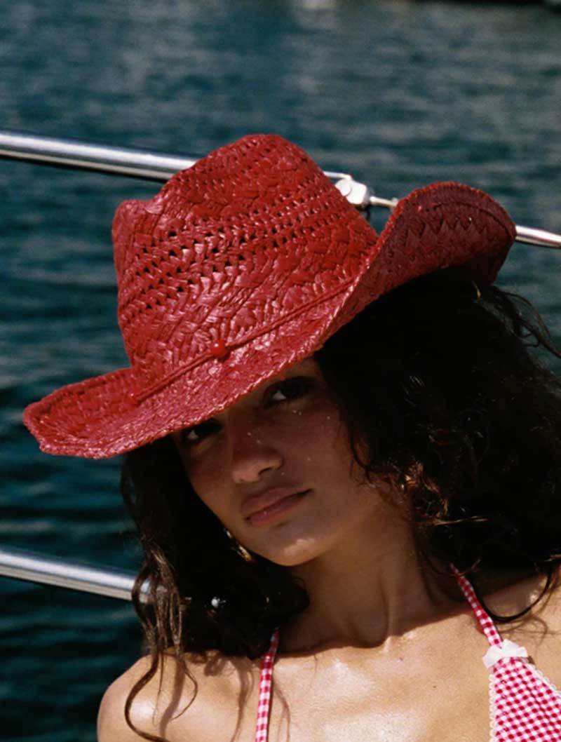 Kovboy şapkası kırmızı el-boya - Cowboy Hat Straw incelemesi ve fiyatı