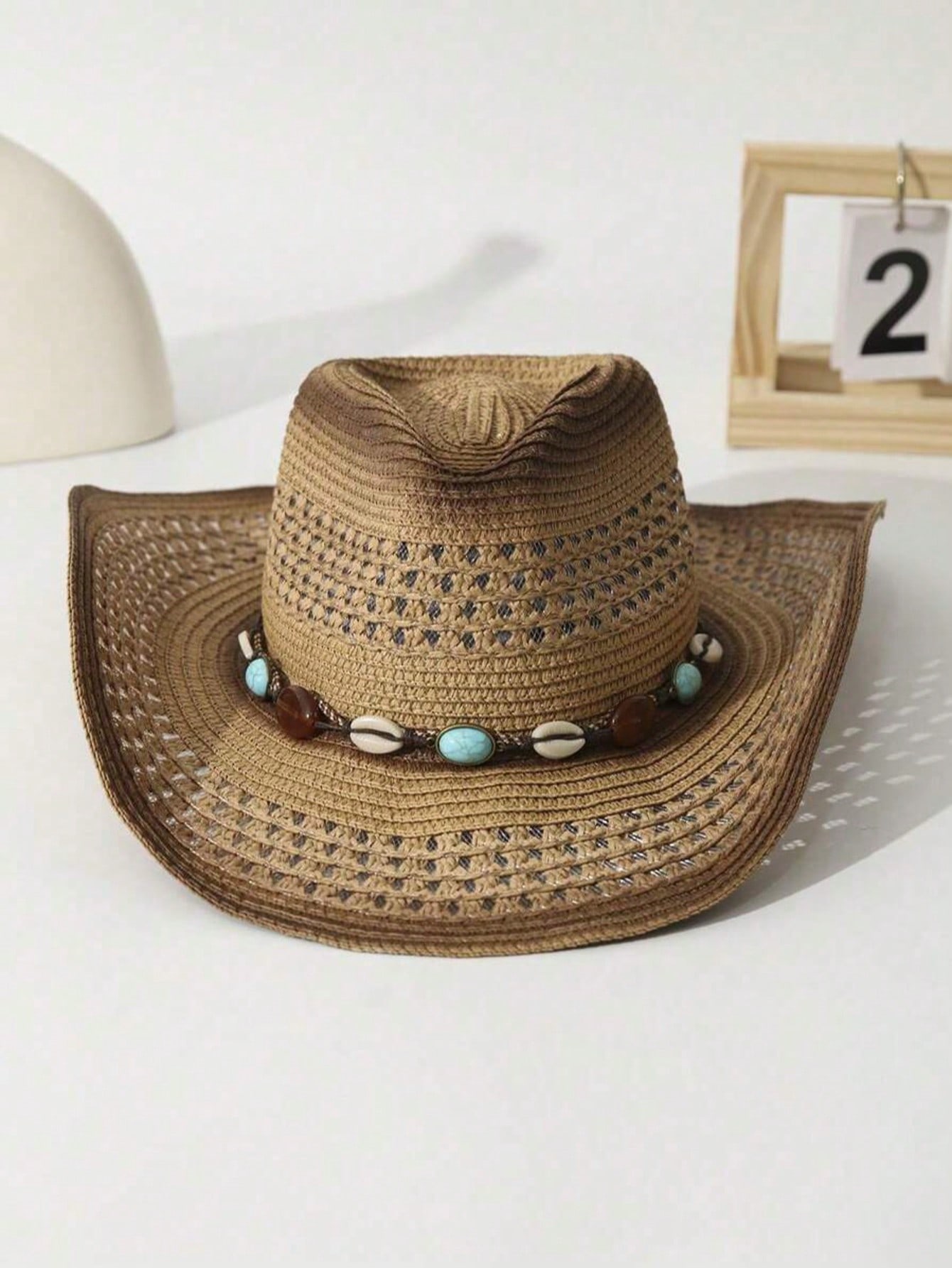 Unisex Kahverengi Delikli Hası - Cowboy Hat Straw incelemesi ve fiyatı